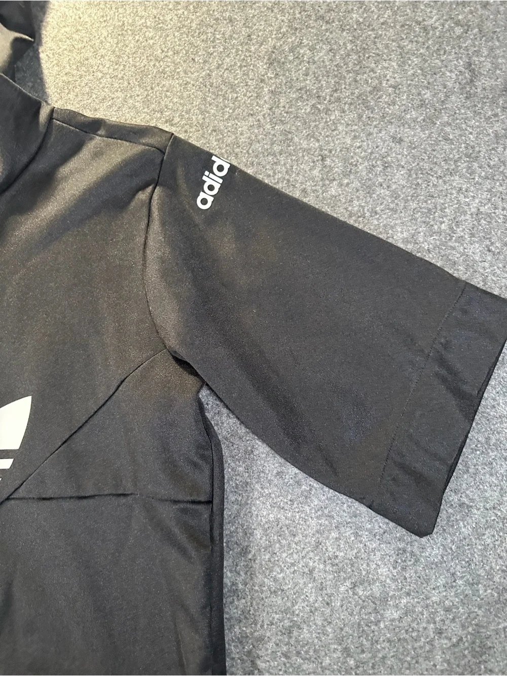 adidas Black Hoodie with White Trefoil Tag